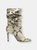 Ashlee Snake-Embossed Leather Bootie - Natural Snake