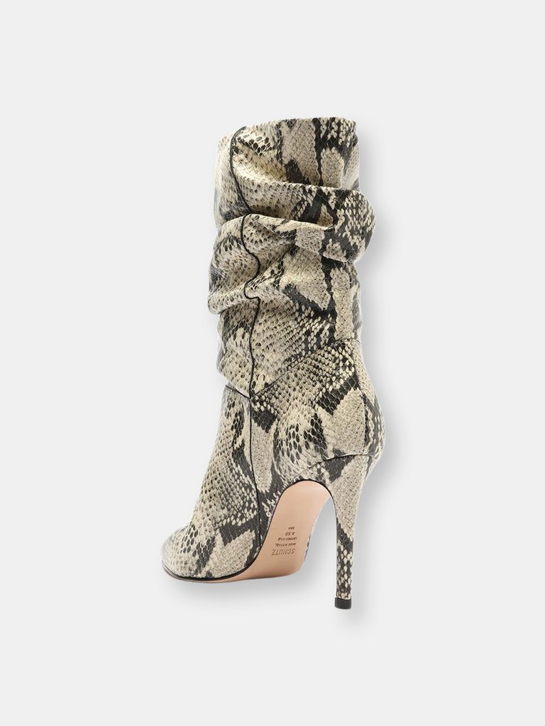 Ashlee Snake-Embossed Leather Bootie