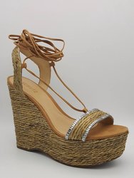 Aveline Wedge Sandal In Brown - Brown