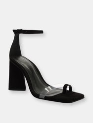 Avva Vinyl & Suede Sandal - Black