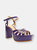 Caty Lo Leather Platform Sandal - Purple Cherry