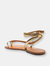 Courtney Embossed Metallic Leather Sandal