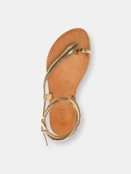 Courtney Embossed Metallic Leather Sandal