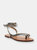 Courtney Embossed Metallic Leather Sandal - Steel