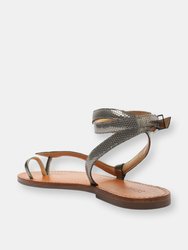 Courtney Embossed Metallic Leather Sandal