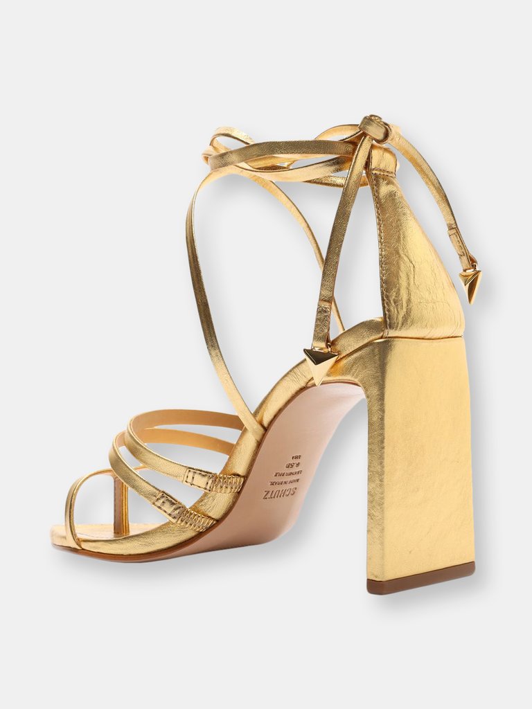 Leaf Metallic Leather Sandal