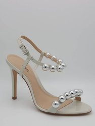 Nellie Heels With Pearl Details - Ivory