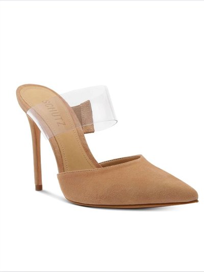 Schutz Sionne Suede And Vinyl Mule In Honey Biege product