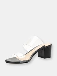 Victorie Vinyl & Leather Sandal