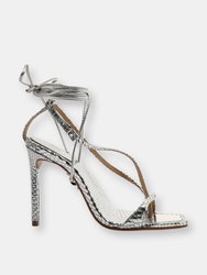 Vikki Metallic Leather Sandal - Silver