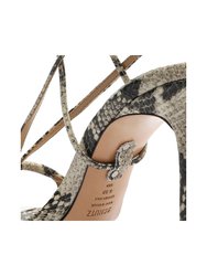 Vikki Snake-Embossed Leather Sandal