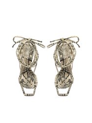 Vikki Snake-Embossed Leather Sandal