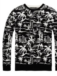 Men Jacquard Patterned Sweater - Black/White