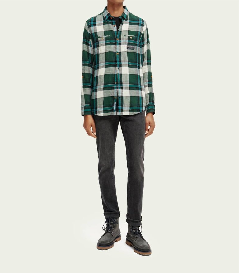 Men's Regular-Fit Checked Cotton Shirt In Multi - Multi