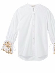 Oversized Fit Button Up Shirt - White