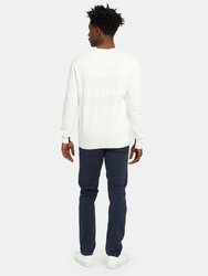 Structured Stripe Cotton Crewneck