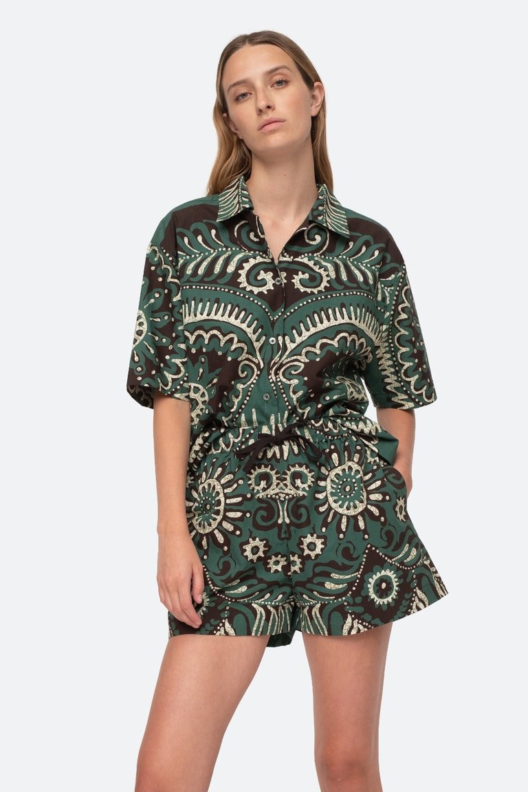 Charlough Swim Cover Up Top - Green