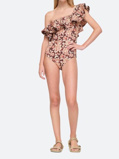 SEA Emelia Print Strapless One Piece In Brown Multi product