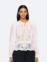 Liat Embroidery Top - White
