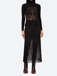 Liesel Fringe Skirt - Black