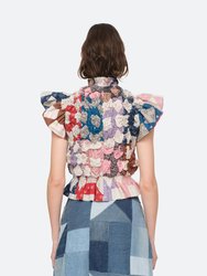 Nohr Quilt Flutter Sleeve Top