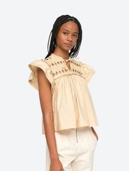 Phoebe Cotton Ss Top - Butter