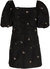 Rubina Embroidery Short Sleeves Polyester Puff Sleeves Draped Dress