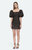 Rubina Embroidery Short Sleeves Polyester Puff Sleeves Draped Dress - Black
