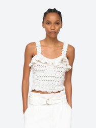 Rylee Crochet Cropped Tank - Cream