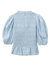 Sea Ny Women's Cole Smocked Ramie Long Sleeve Blouse, Sky