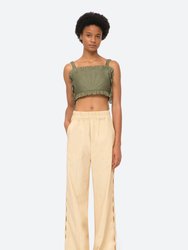 Sia Solid Side Cut-Out Pants - Hay