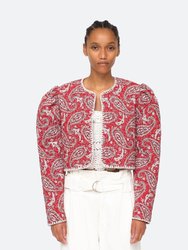 Theodora Cropped Jacket - Red