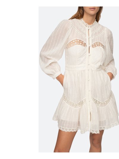 SEA Women Haven Cotton Dobby Long Sleeve Pintucked Mini Dress Cream product