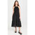 Women's Cole Smocked Ramie Midi Dress - Black