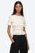 Women's Mable Cambric Short Sleeve Ivory Smocked Top - Off White