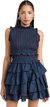 Women's Mable Cambric Sleevless Pleated Dress - Blue