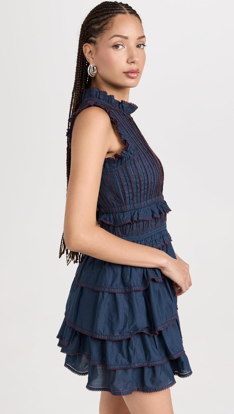 Women's Mable Cambric Sleevless Pleated Dress