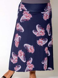 California Maxi Skirt - Navy Paisley - Navy Paisley