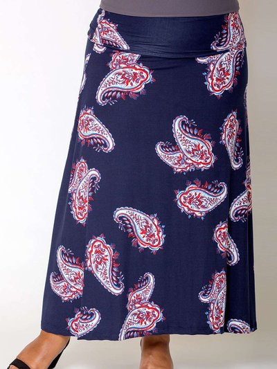 Sealed With a Kiss California Maxi Skirt - Navy Paisley product