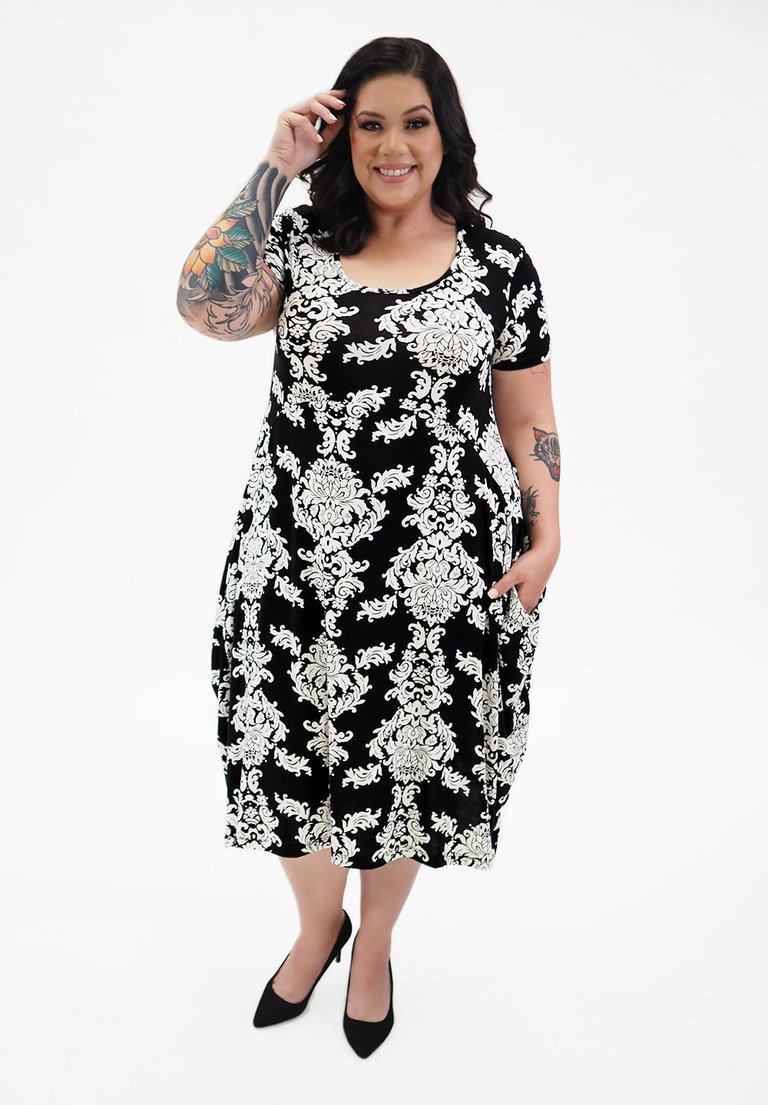 Celia Pocket Dress - Blackprint