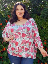 Christina Dolman Top - Pink Rose