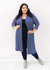 Knit Long Parker Cardigan - Navy and White