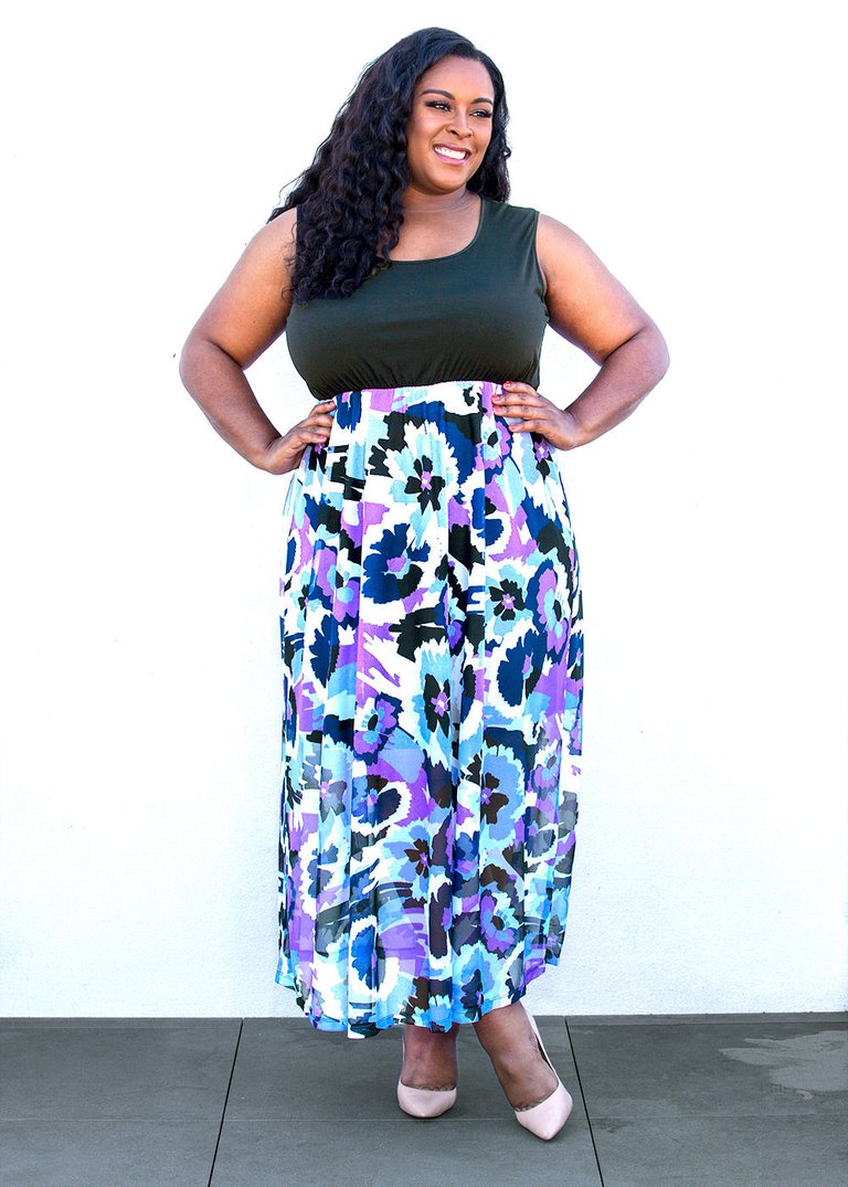 Paris Maxi Dress - Purple Floral