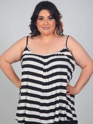 Pretty Cami - Black and White Stripe