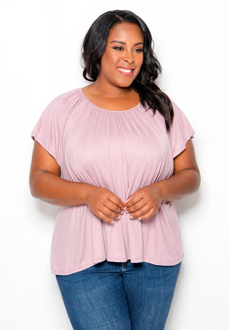 Pretty Flutter Top - Mauve