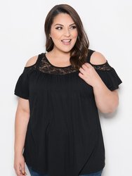 Stacy Cold-Shoulder Top - Black