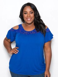 Stacy Cold-Shoulder Top - Royal