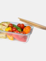 Seasons Roby Bamboo Lunch Box (Clear/Brown) (One Size)