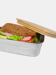 Seasons Tite Bamboo Lunch Box (Silver/Brown) (One Size)