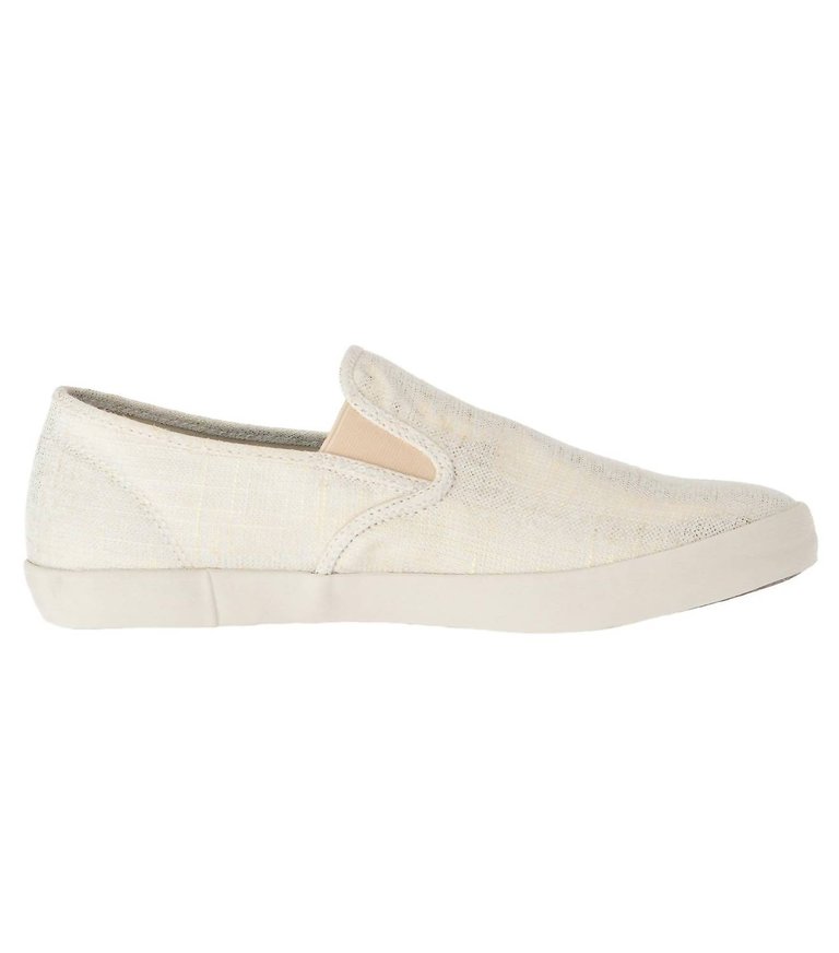 Women's Baja Metallic Slip On In Gold Linen - Gold Linen